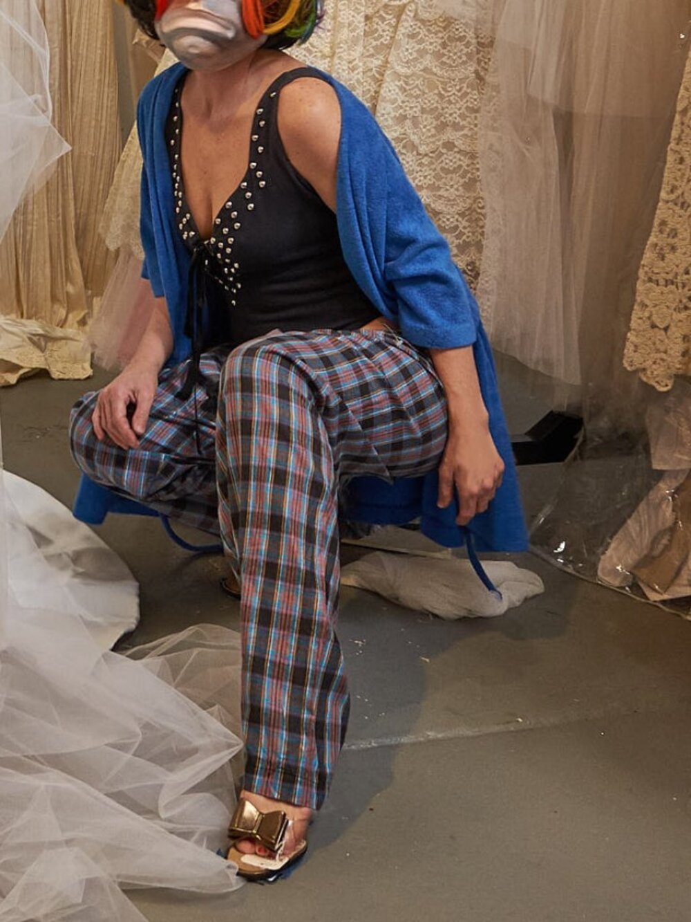 1990s Skidz Plaid Light Weight Baggy Beach Pants